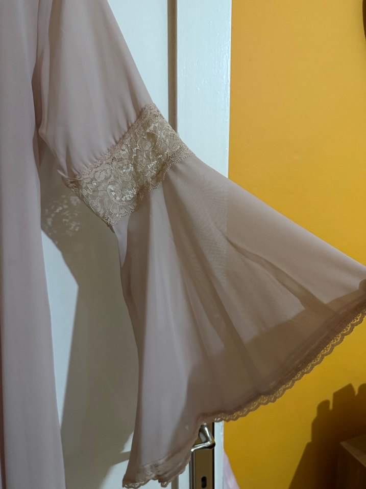 Bej Uzun Kollu Bohem Kadın Sabahlık - Görsel 4