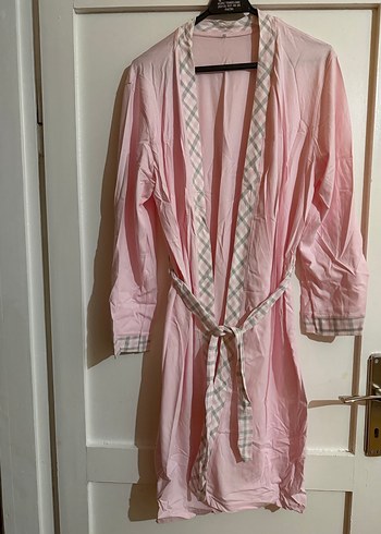 Pembe Uzun Kollu Rahat Kadın Sabahlık - Görsel 2