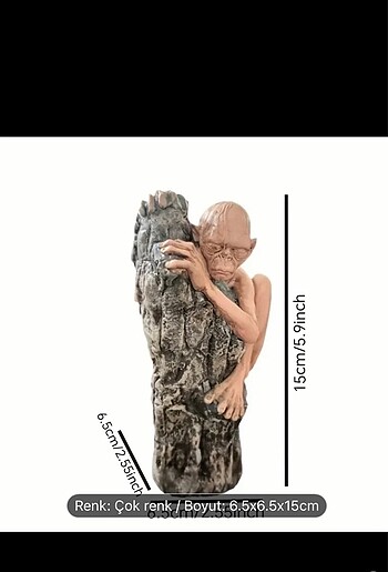 Beden çeşitli Renk Yüzüklerin Efendisi Gollum figür