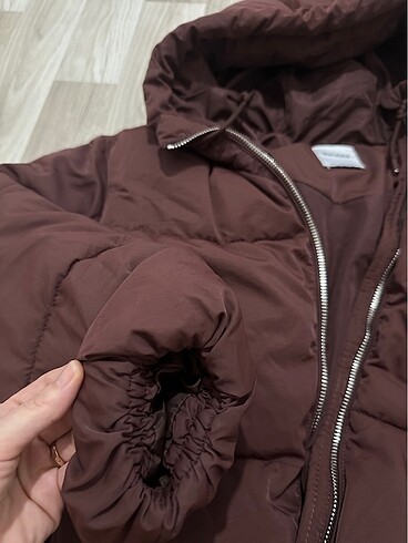 s Beden mor Renk Bershka şişme mont mürdüm