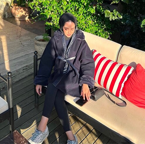 Zara Sumeyyekacmaz cashmere Panço lacivert