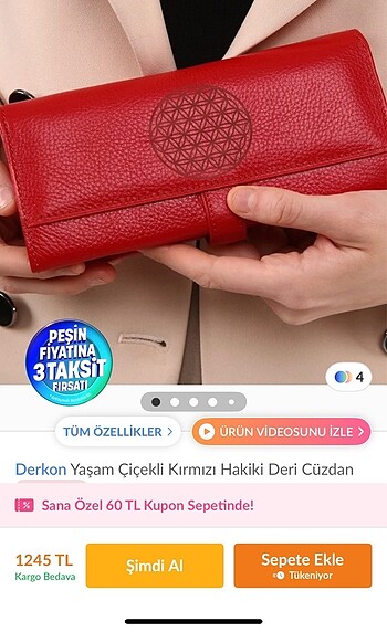 Derkon kırmızı cüzdan