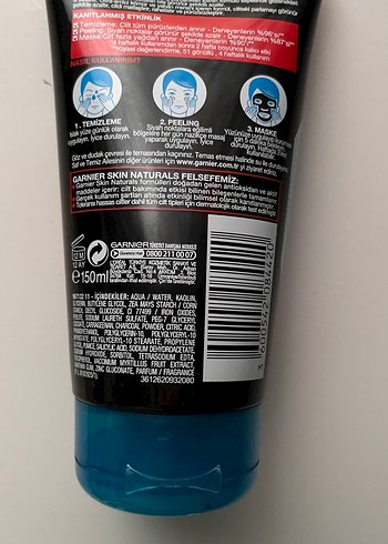 Garnier Garnier Kömürlü 3'ü1 Arada Yüz Temizleyici