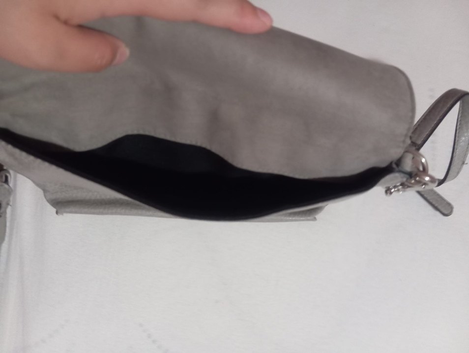 Gri Süet Kadın Çanta Fermuarlı - Görsel 5