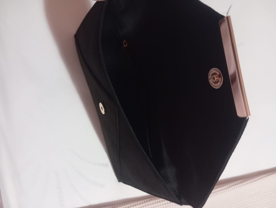 Siyah Minimalist kadın cüzdan çanta - Görsel 2