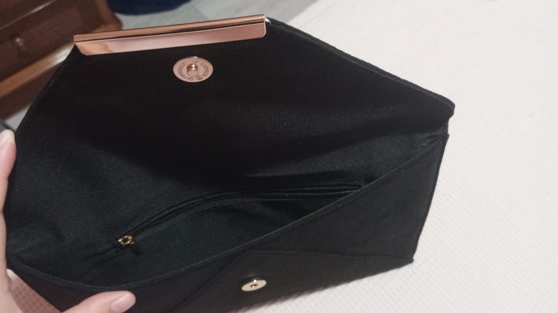 Siyah Minimalist kadın cüzdan çanta - Görsel 3