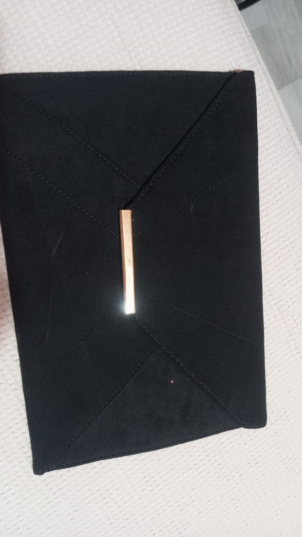 Siyah Minimalist kadın cüzdan çanta - Görsel 4