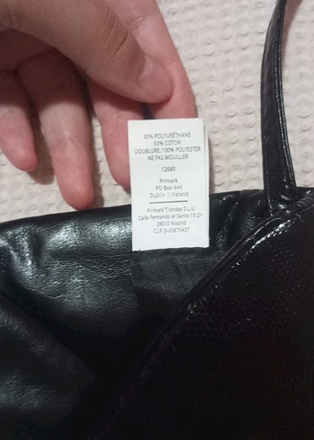 Siyah Yılan Derisi Desenli Deri Kadın Çanta - Görsel 6