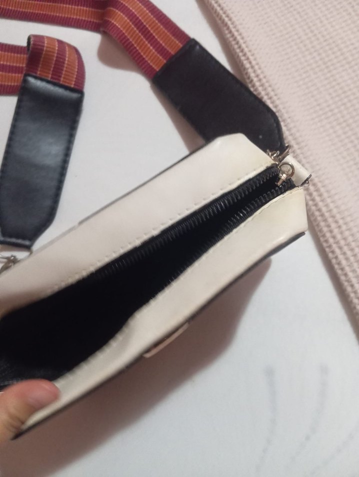 Kahverengi Baskılı Deri Kadın Çapraz Çanta - Görsel 3