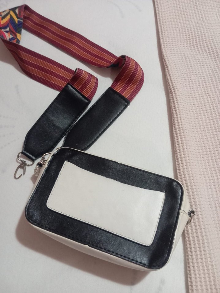 Kahverengi Baskılı Deri Kadın Çapraz Çanta - Görsel 2