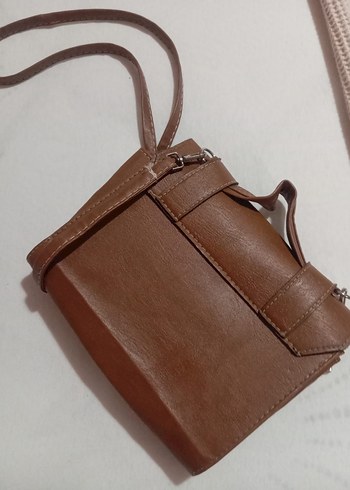 Kahverengi Deri Tokalı Biker Kadın Çanta - Görsel 3