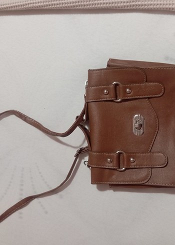 Kahverengi Deri Tokalı Biker Kadın Çanta - Görsel 2