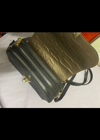 Klasik Parisian Desenli Kahverengi Deri Çanta - Görsel 2