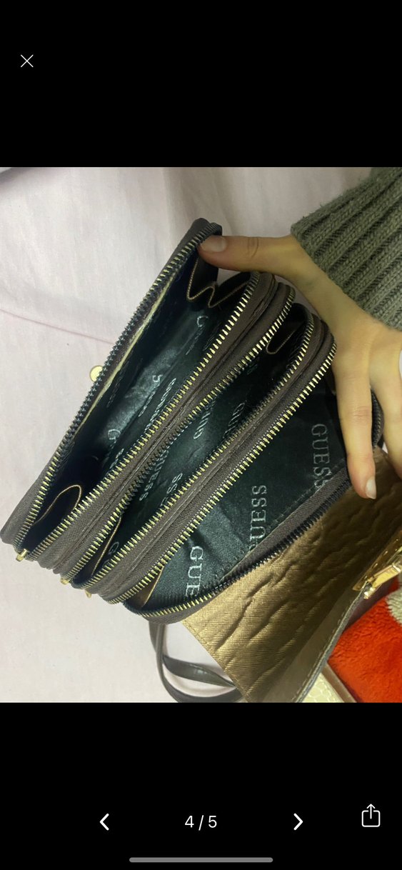 Klasik Parisian Desenli Kahverengi Deri Çanta - Görsel 3