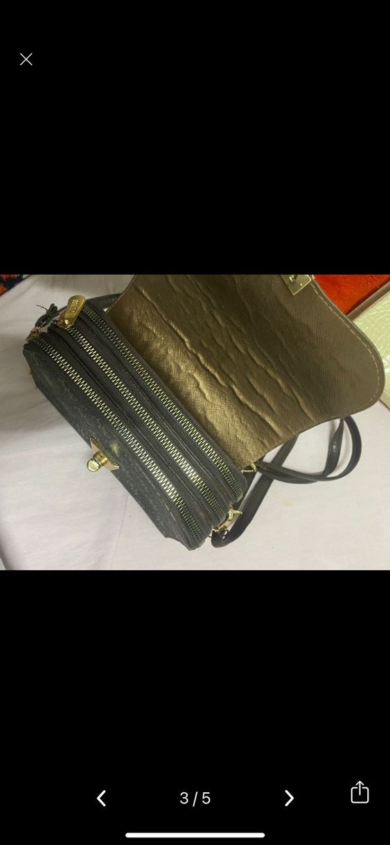 Klasik Parisian Desenli Kahverengi Deri Çanta - Görsel 2