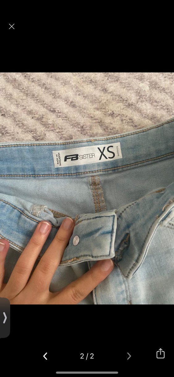 Pastel Mavi Mini Batik Desenli Kot Şort - Görsel 2