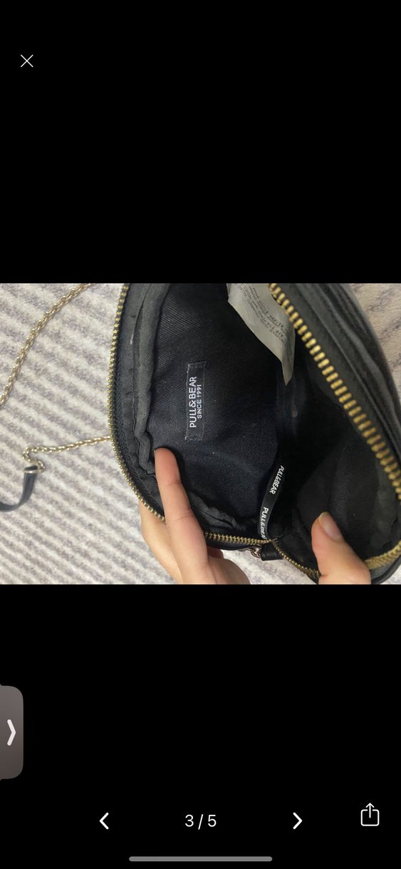 Zincir Detaylı Siyah Yılan Desenli Deri Çanta - Görsel 3