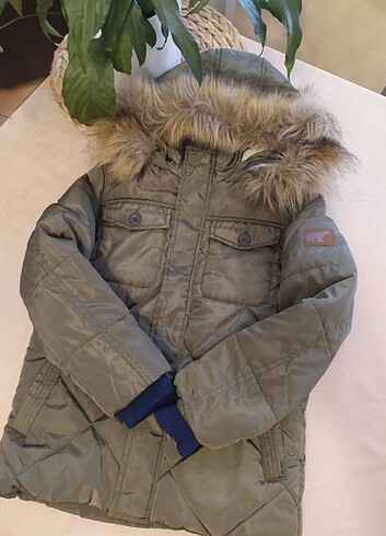 Yeşil kapüşonlu mont 
