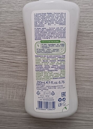 chicco bebek losyonu - Görsel 2