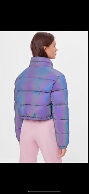 Bershka Bershka mor reflektörlü şişme mont