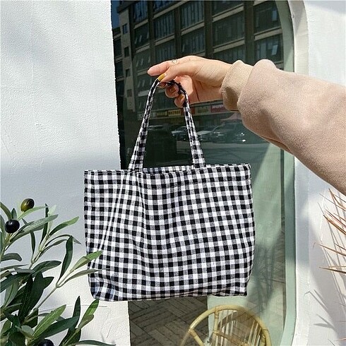 Beden Siyah Pötikare Tote Bag