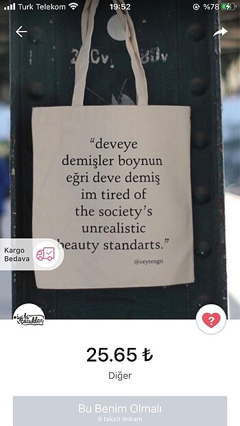deve çantamız
