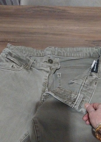 ÜNISEKS HAKİ  KOT PANTOLON - Görsel 2