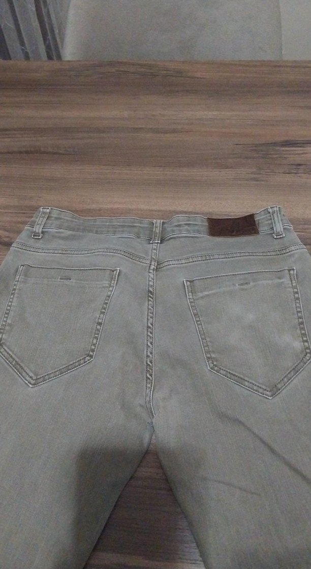 ÜNISEKS HAKİ  KOT PANTOLON - Görsel 4