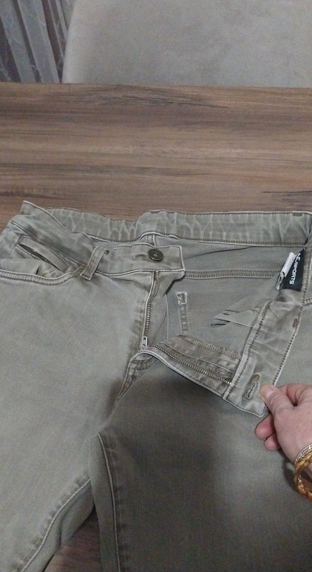 ÜNISEKS HAKİ  KOT PANTOLON - Görsel 2