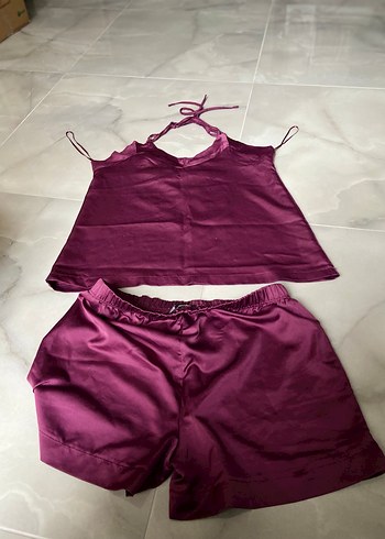 Mor Mini İp Askılı Rahat Kadın Pijama Takımı
