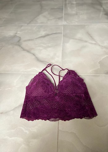 s Beden mor Renk Mor Dantel Bohem Bralet