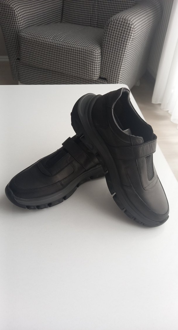 Siyah yeşil kundura Erkek Günlük Ayakkabı - Görsel 4