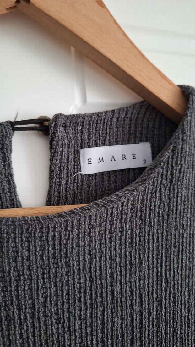 Antrasit Krinkıl Kumaş Robadan Elbise - Görsel 5