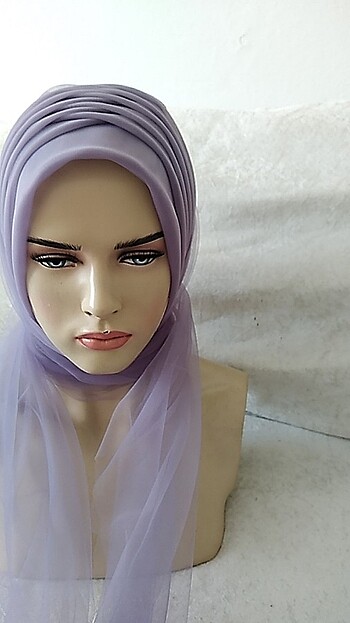  Beden mor Renk Hazır türban 