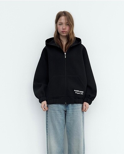 Zara oversize kopüşonlu hırka