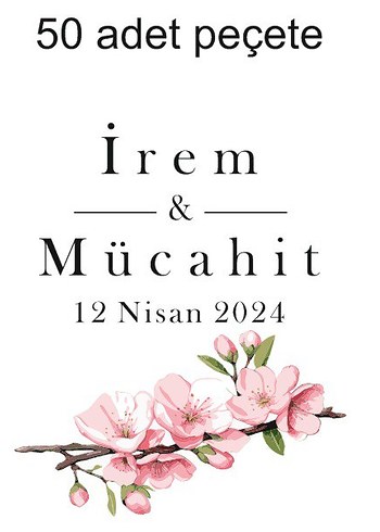 ÖZEL TASARIM PEÇETE, NİŞAN/KINA/DÜĞÜN/DOĞUM GÜNÜ