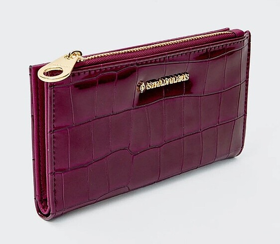 Beden Stradivarius Timsah Desenli Basic Cüzdan