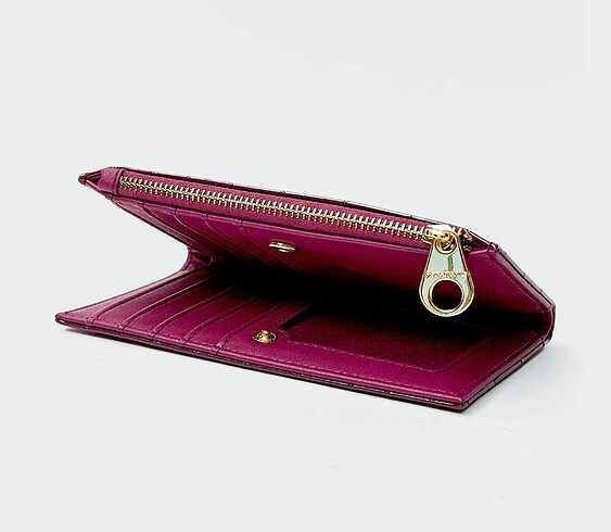 Beden bordo Renk Stradivarius Timsah Desenli Basic Cüzdan