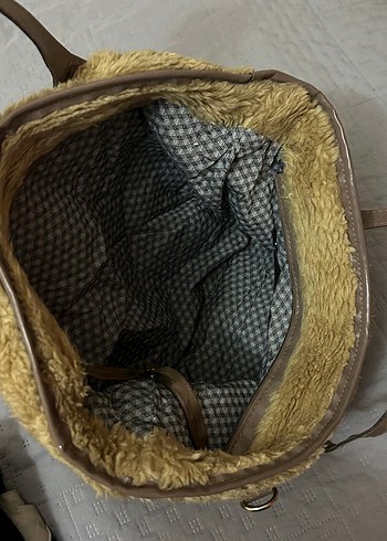 Kahverengi Kürklü Kadın Çanta - Görsel 3