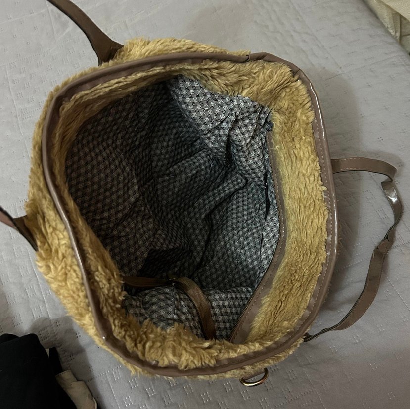 Kahverengi Kürklü Kadın Çanta - Görsel 3