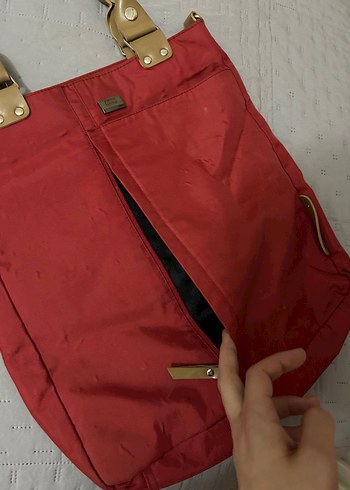 Kırmızı Fermuarlı Minimalist Kadın Çanta - Görsel 3