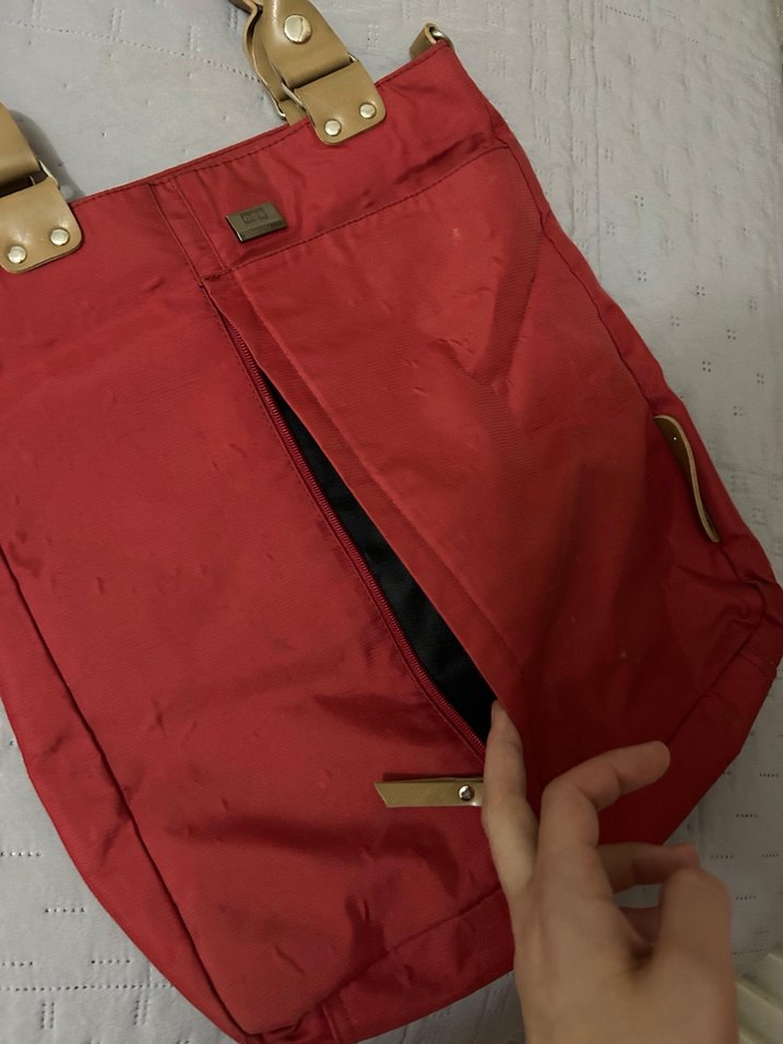 Kırmızı Fermuarlı Minimalist Kadın Çanta - Görsel 3