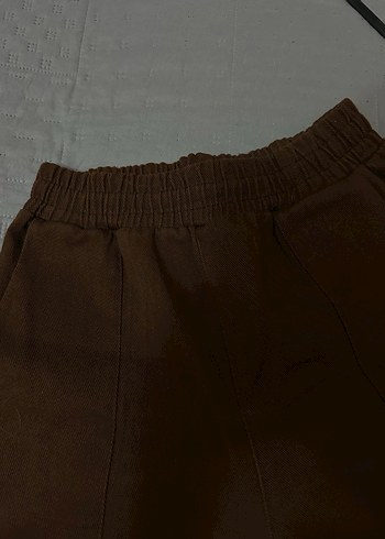 Kahverengi Süet Salaş Kadın pantolon - Görsel 2