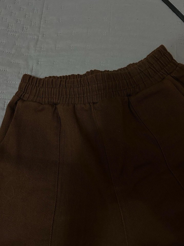 Kahverengi Süet Salaş Kadın pantolon - Görsel 2