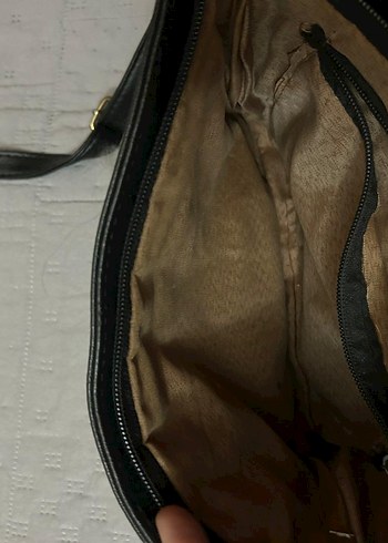 Siyah Deri Kare Dokulu Kadın Çanta - Görsel 3