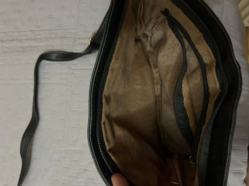 Siyah Deri Kare Dokulu Kadın Çanta - Görsel 3