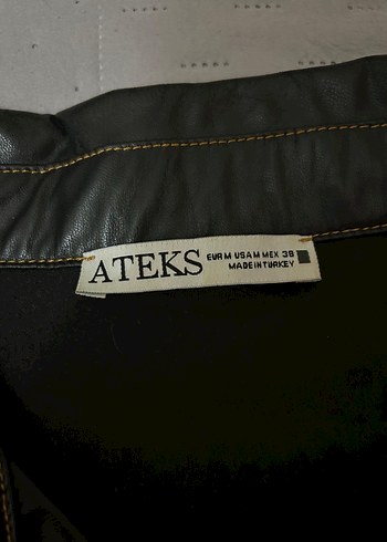 Düğmeli Siyah Deri Kadın Ceket - Görsel 6