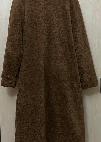 Kahverengi Uzun Yünlü Kadın Kaban - Görsel 2