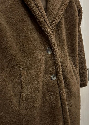 Kahverengi Uzun Yünlü Kadın Kaban - Görsel 4