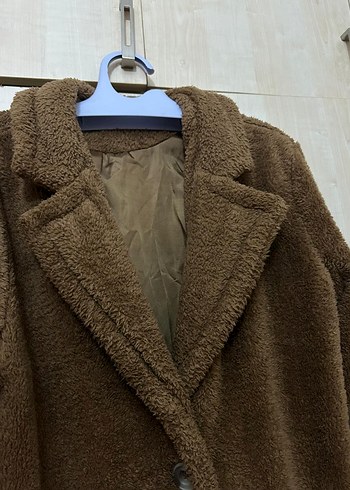 Kahverengi Uzun Yünlü Kadın Kaban - Görsel 3